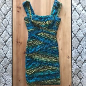 BCBG Short snake print cocktail dress